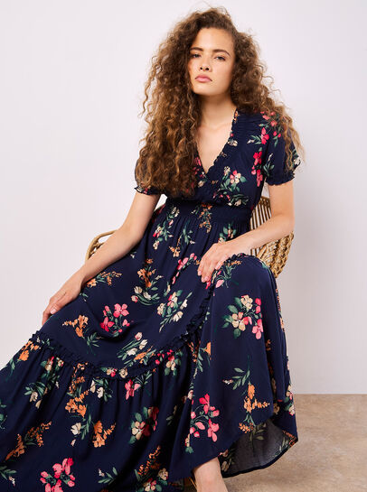 Watercolour Floral Maxi Dress