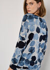 Abstract Circles Oversized Top, Navy, large