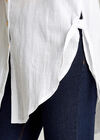 Cream Tie Detail Slub Shirt, Cream, large