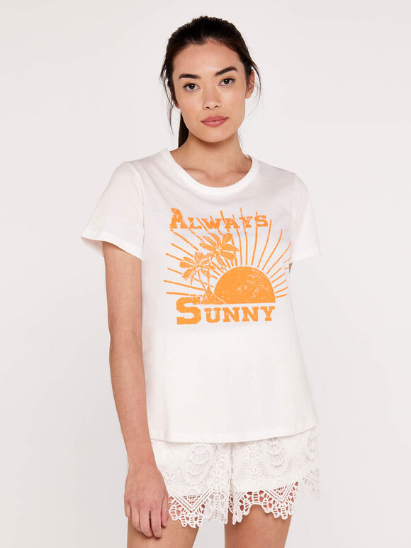 Always Sunny T-shirt, Cream, large