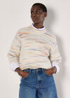 Chunky Knit Space Dye Jumper, Cream, large