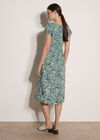 Watercolour Floral Milkmaid Midi Dress, Aqua - Turquoise, large