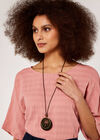Textured Oversized Necklace Top, Pink, large