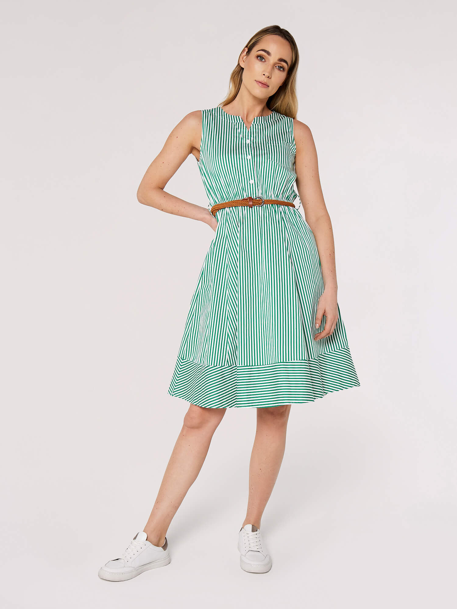 Striped green dress discount