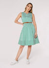 Striped Woven Mini Dress, Green, large