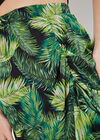 Tropical Leaf Chiffon Tiered Maxi Skirt, Green, large