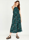 Leaf Halterneck Jumpsuit, Black, large