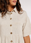 Babydoll Shirt Mini Dress, Stone, large