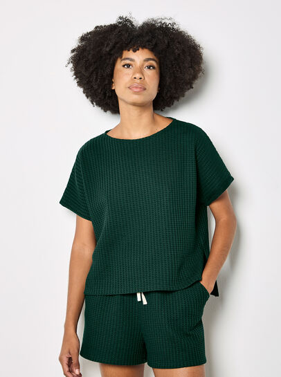 Waffle Knit Oversized T-Shirt