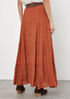 Slub Shimmer Maxi Skirt, Rust, large