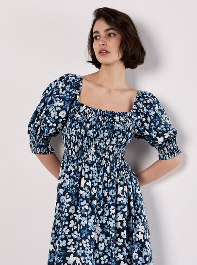 Floral Milkmaid Midaxi Dress