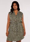 Curve Animal Print Dress, Khaki, large