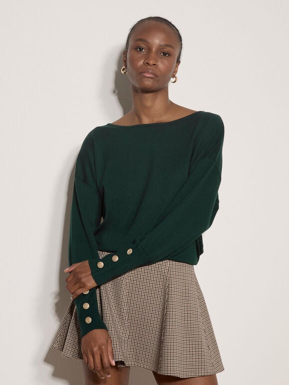 Soft Jersey Knit Top, Green, large