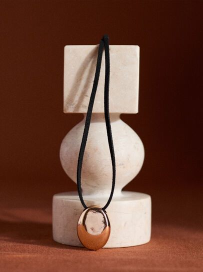 Adjustable Silver Tone Pendant Cord Necklace