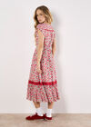 Ditsy Floral Button Down Midi Dress, White, large