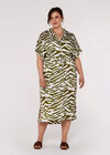 Curve Tiger Midi Dress, Khaki, large