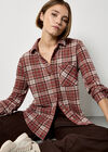 Check Print Shirt, Burgundy, large