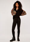Leather Look Panel Ponti Legging, Black, large