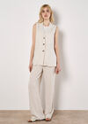 Straight Leg Pinstripe Woven Trousers, Stone, large