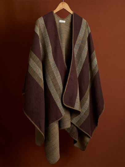 Bold Stripe Blanket Cape