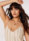 Striped Linen Mix Jumpsuit, Stone, large