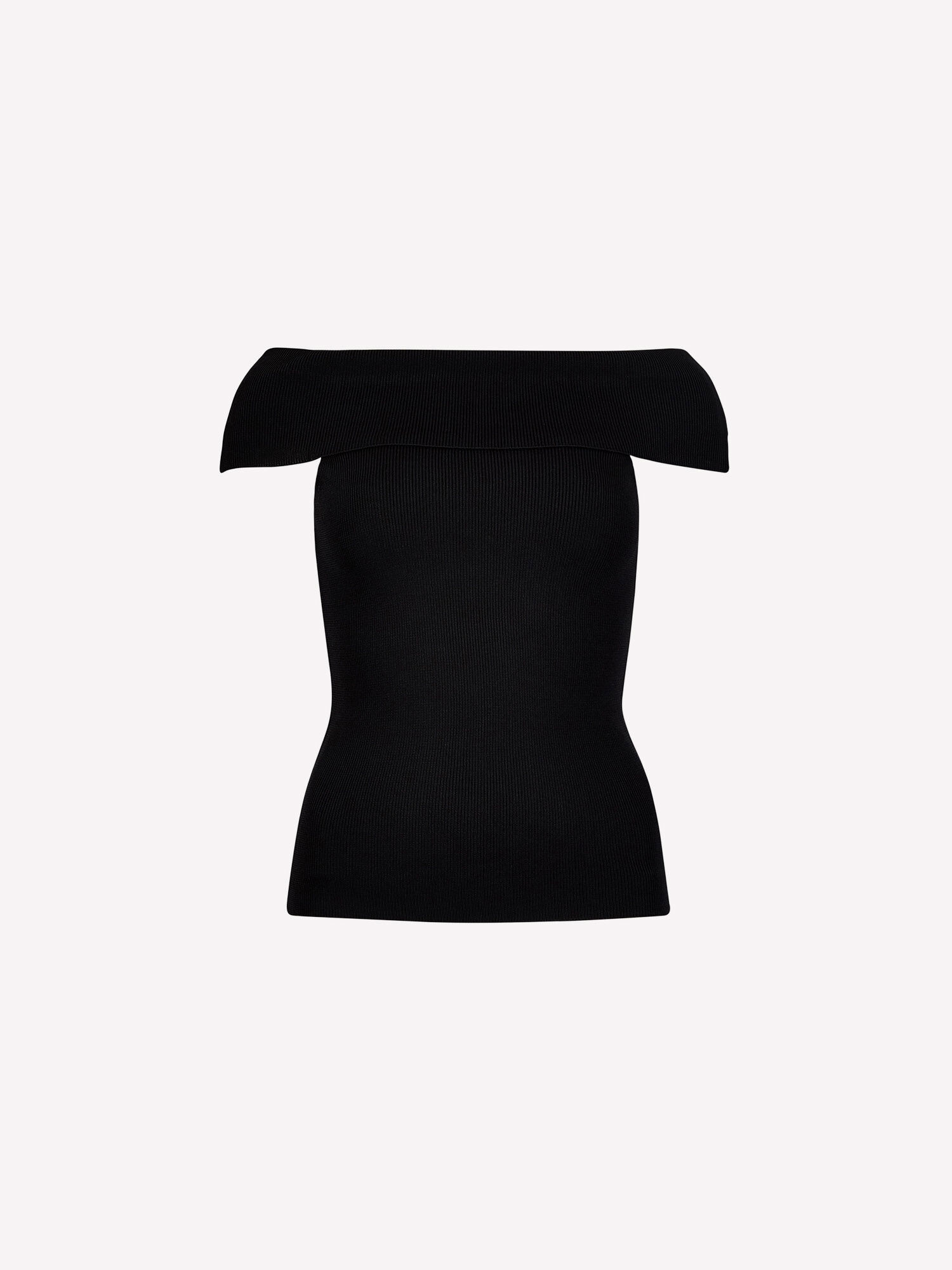 Rib Knit Bardot Top | Apricot Clothing