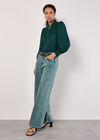 Ruffle Neck Chiffon Blouse, Green, large