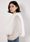 Faux Fur Cropped Gilet, White, large