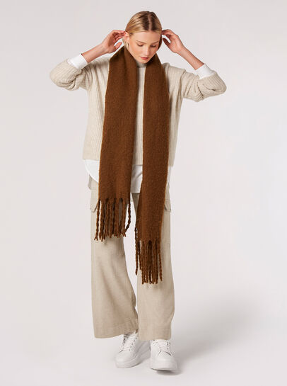 Soft Boucle Tassel Scarf