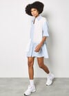 Mix Stripe Shirt Mini Dress, Blue, large