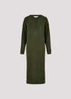 Ribbed Knit Midi Dress, Green, large