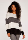 Colour Block Oversized Jumper, Cream, large