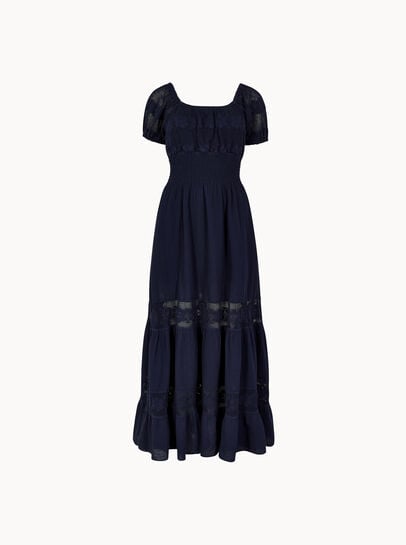 Floral Lace Milkmaid Maxi Dress