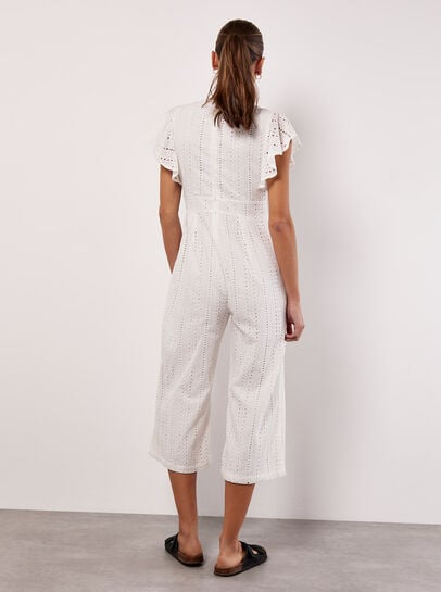 Broderie Anglaise Cropped Jumpsuit