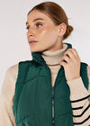 Hooded Zip Puffer Gilet, Green, large