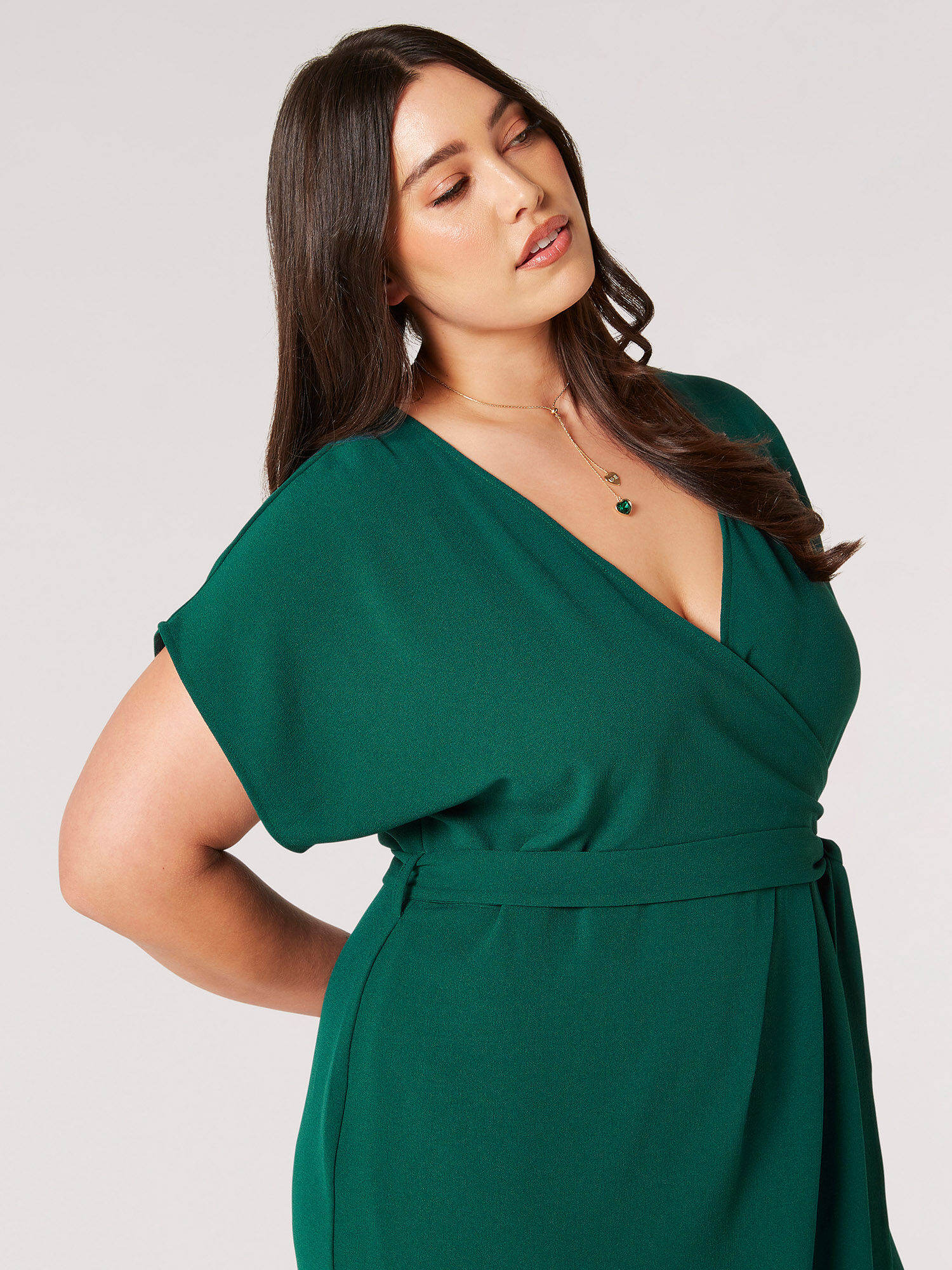Plus size green wrap dress new arrivals