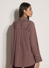 Oversized Stripe Shirt, Burgundy, large