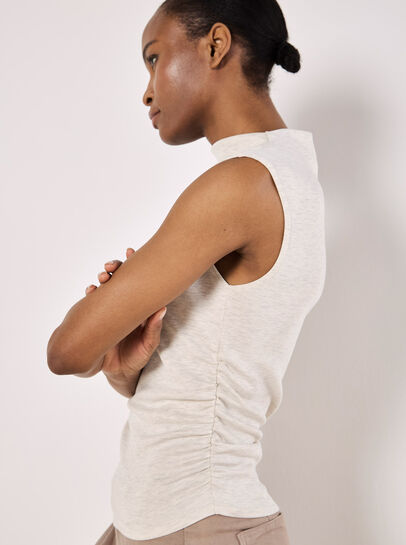 High Neck Side Ruched Top