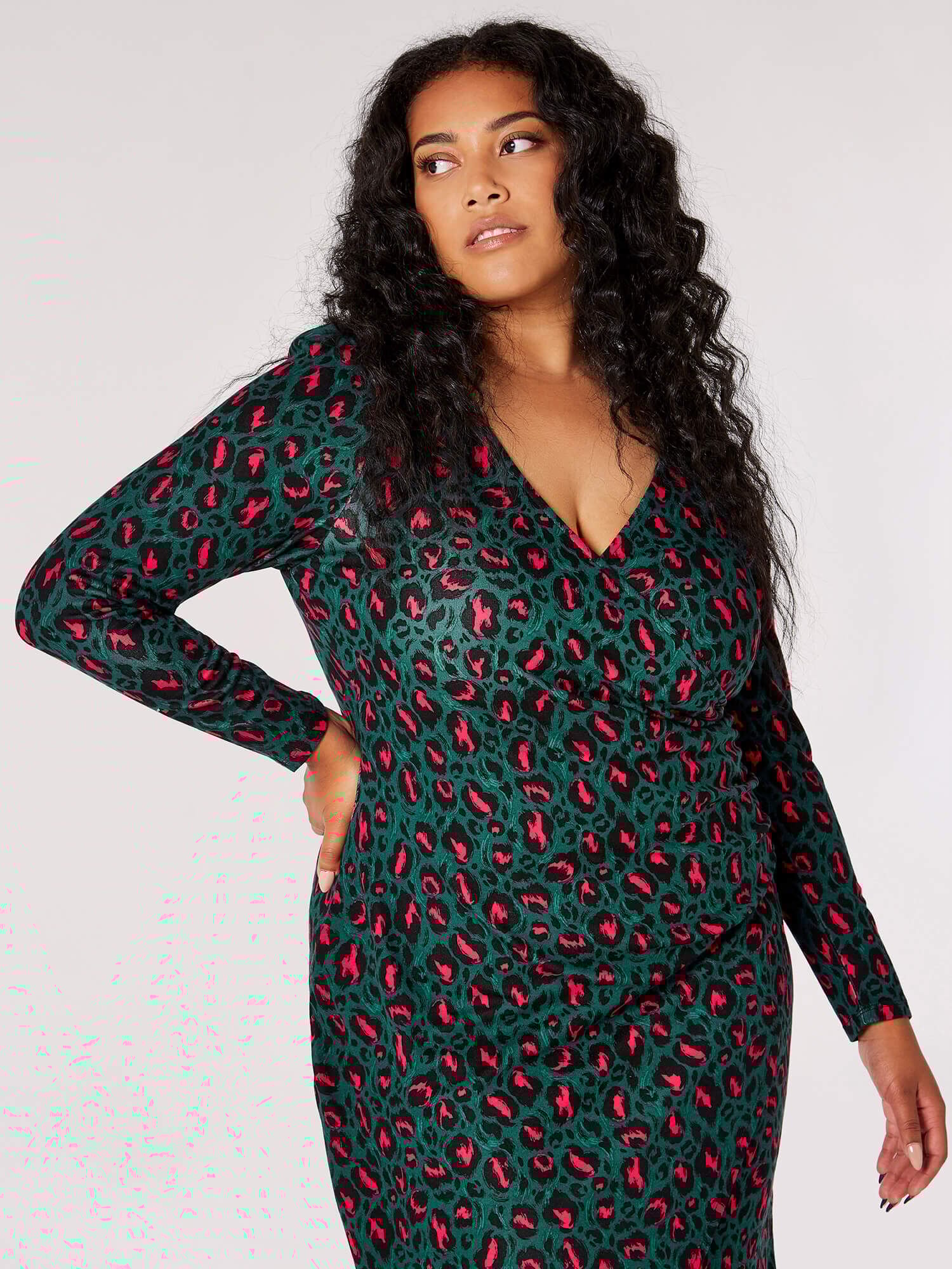 Cheetah wrap dress store