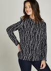 Black Bubbles Print Jersey Shirt, Black, large