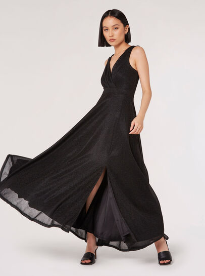 Shimmer Wrap Maxi Dress