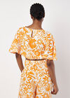 Cotton Floral Print Crop Top, Orange, large