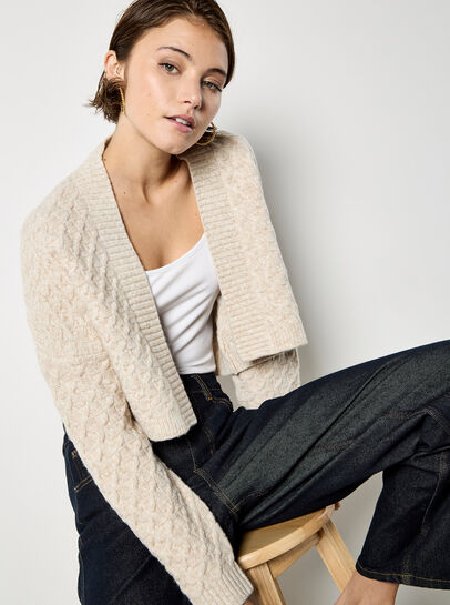 Plait Knit Shrug Cardigan