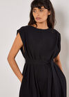 Wide Leg Cotton Jumpsuit, Black, large
