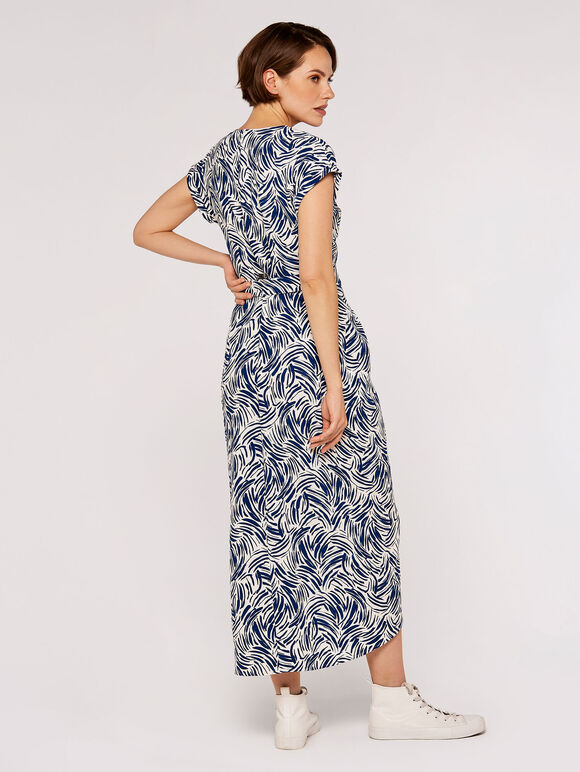 Brushstroke Print  Midi Dress, Cream, large