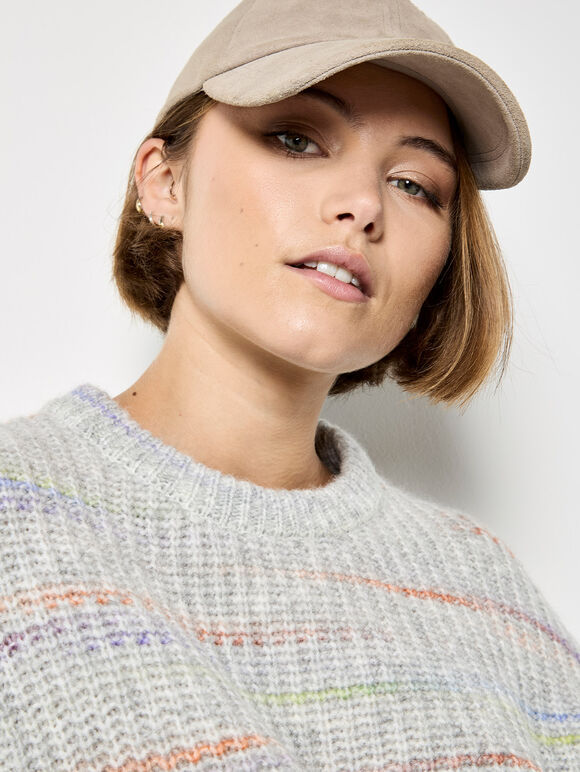 Space Dye Fisherman Jumper, Grey, large