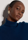 Ribbed Knit Batwing Cape Jumper, Cobalt/Royal Blue, large