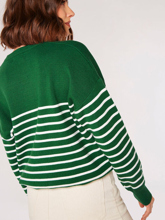 Classic Stripe Jumper, Green, large