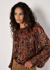 Paisley Sparkle Self Stripe Blouse, Black, large