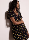 Vintage Floral Mini Tea Dress, Black, large